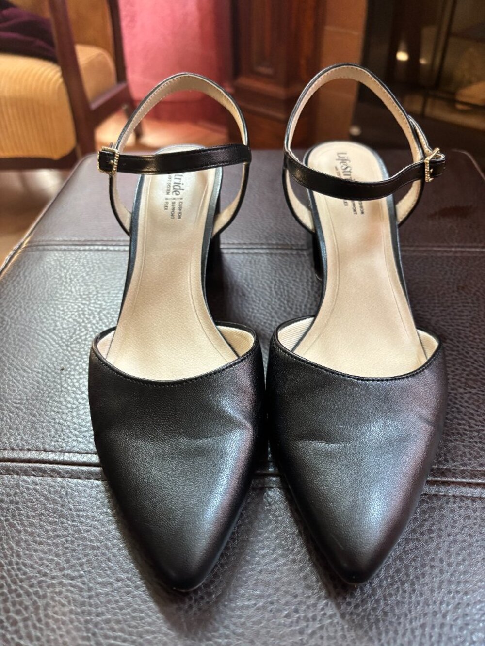 LifeStride Soft System Black Block Heel Pumps Size 11